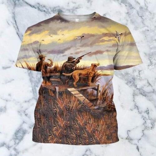 2021 new fashion mens hoodie 3D printing T-shirt new fashion animal hunting duck art T-shirt clothing unisex
