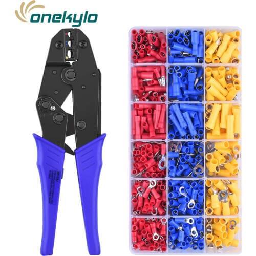 HS-30J 0.5-6mm² AWG20-10 cold pre-insulated terminal special crimping pliers crimper tools with 700PCS terminal set