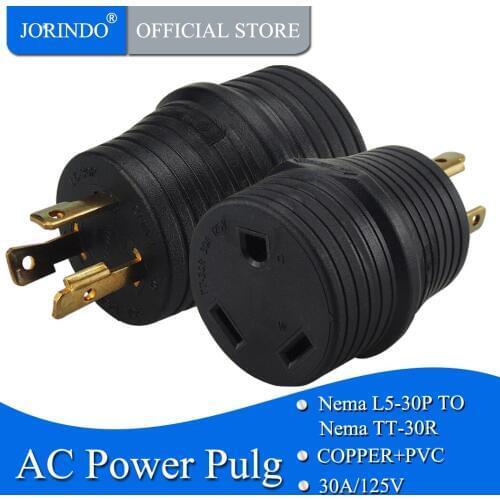 JORINDO [L5-30P to TT-30R] RV 30 AMP 3-Prong Generator Adapter Converter, Nema L5-30P Male to TT-30R Female Generator Adapter