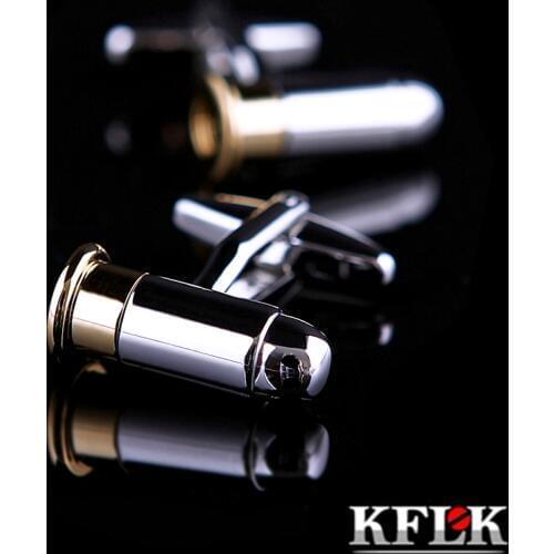 KFLK 2020 Luxury shirt cufflinks for mens Brand cuff button cuff link TOP High Quality Bullet shape gemelos abotoadura Jewelry