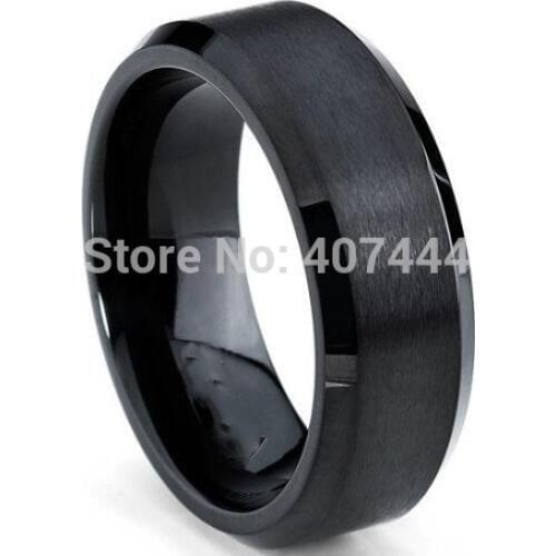 Free Shipping USA UK Canada Russia Brazil Supernova Sale 8MM Comfort Fit Mens Black Color Matte Wedding Tungsten Carbide Rings