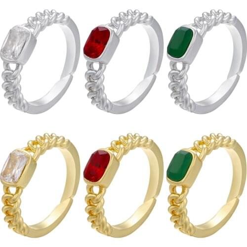 ZHUKOU 2021 gold color women rings CZ crystal Twist rings for women party and girls birthday present adjustable/open rings VJ50