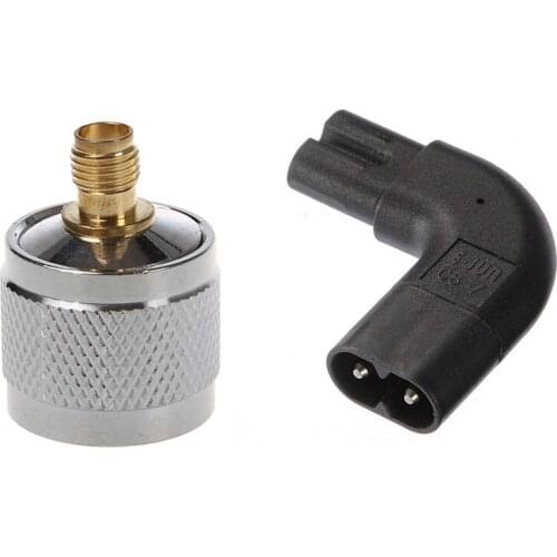1pcs N-Plug Male / SMA Connector Socket Connector & 1pcs Male to C7 Female 90 Degree Angle Sided Angled Power Adapter