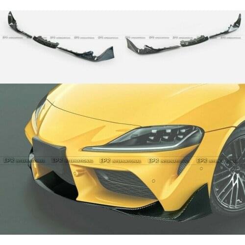 For Toyota 19+ Supra A90 Forged Carbon Look Front Bumper Lip Spillter Diffuser Trim Spoilers Bodykits