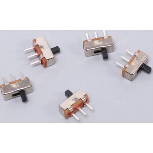 20pcs Interruptor on-off mini 1 Way 2 Band Slide Switch PCB Mount SS12D00G4 Handle length:4MM
