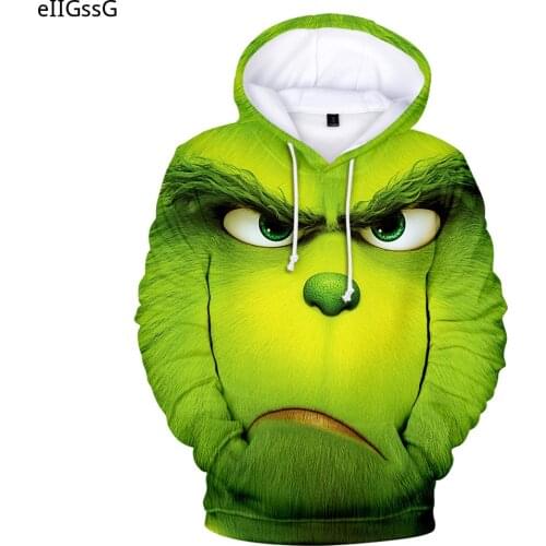2021 Fashion Anime Hoodie Hoodie Mens Sweater Casual Wear Fashion Grinch Hooded 3D Streetwear Couple Same Sweater