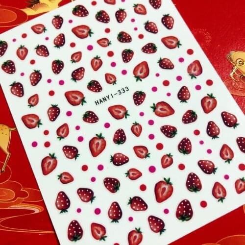 Cartoon fruit strawberry avocado3D Back glue Nail decal Nail sticker Nail decoration Nail art Nail tool Nail ornament