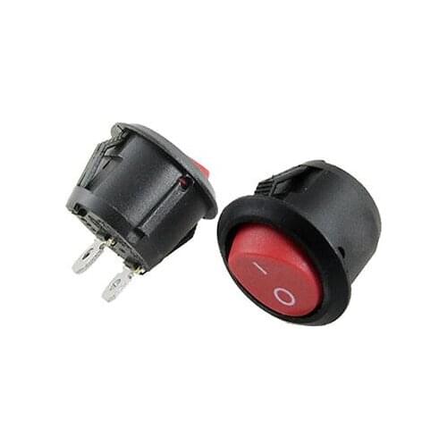 AC 250V 6A Panel Mounting Push Button Switch Black Red