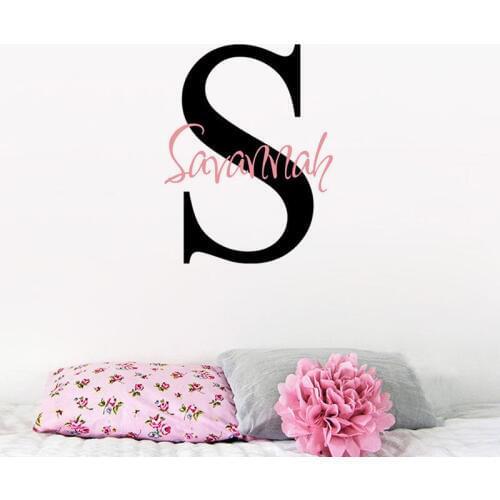 Personalized Name Wall Stickers Customized Color Wallpapers Removable Vinyl Wall Decals For Kids Name Bedroom Home Decor SA101B