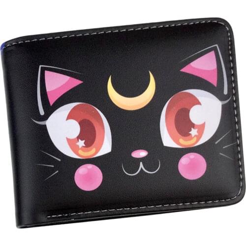 Lovely Sailor Moon Luna Anime Wallet PU Leather Short Bifold With Coin Pocket Card Holder Purse