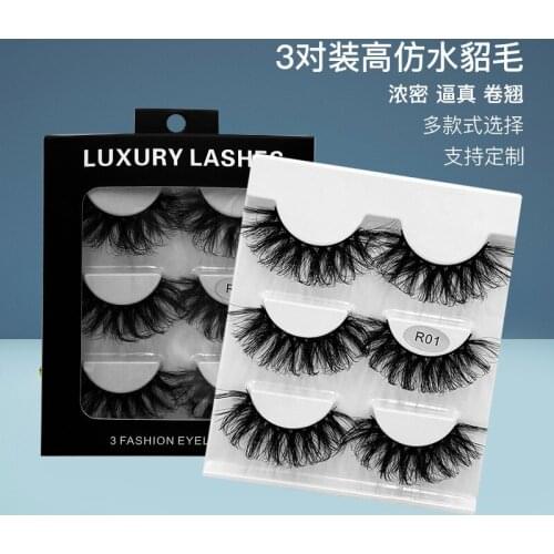 3 pairs new false eyelashes multi-layer three-dimensional thick imitation mink hair 6D Lashes Makeup Fake Eyelash Extension