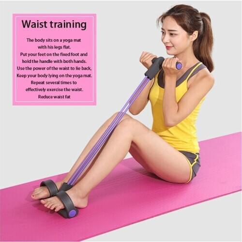 Selfree 4Tubes Elastic Pull Ropes Exerciser Rower Belly Resistance Bands Home Gym Sport Training Elastic For Fitness Equipment