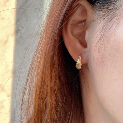 Besimpol Real 925 Sterling Silver Hoop Earrings Geometric Simple Circle Small Arc Earrings For Women Luxury Fine Jewelry Gifts