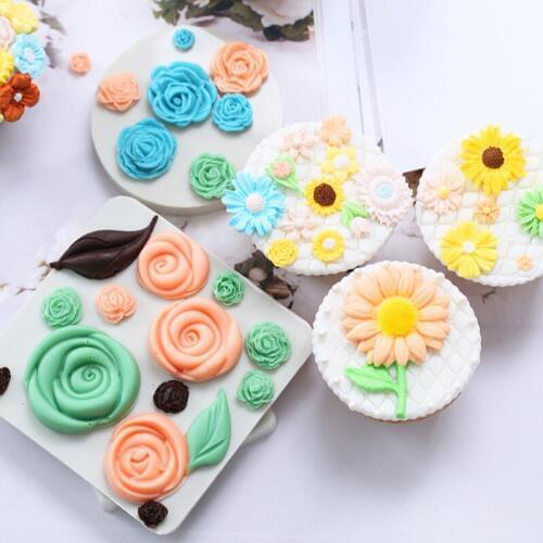 Various Flowers Silicone Mold Fondant Mould Cake Decorating Tool Chocolate, Gumpaste Mold, Sugarcraft ,Kitchen Gadgets