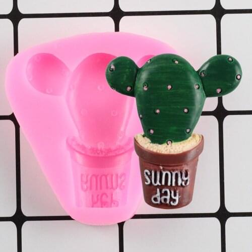 Cactus Shape Silicone Fondant Mold Cupcake Topper Cake Decorating Tools DIY Candy Polymer Clay Chocolate Cookie Baking Moulds