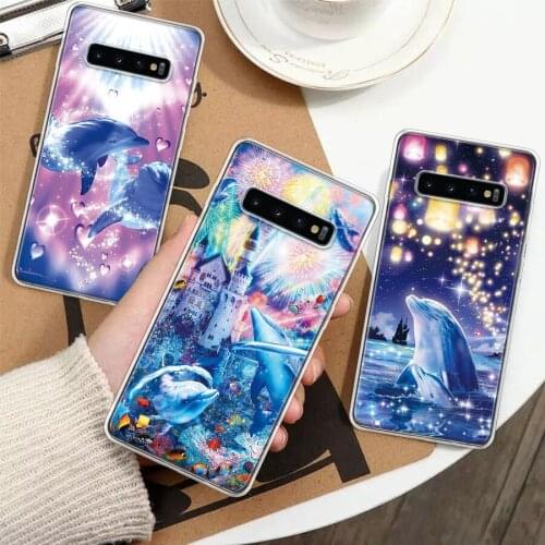 Sea Animal Cute Dolphin Silicon Phone Case For Samsung Galaxy A51 A71 A70 A50 A40 A30 A20E A10S A01 A21 A6 A7 A8 A9 Plus + Cover