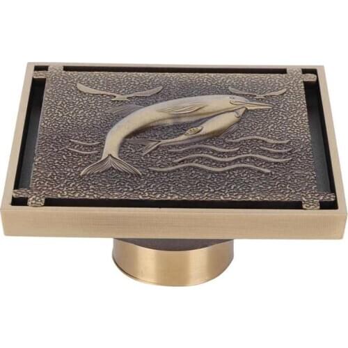 4in Antique Copper Waste Floor Drain Shower Bathroom Floor Drain Cover for Hotel Bath Accessories