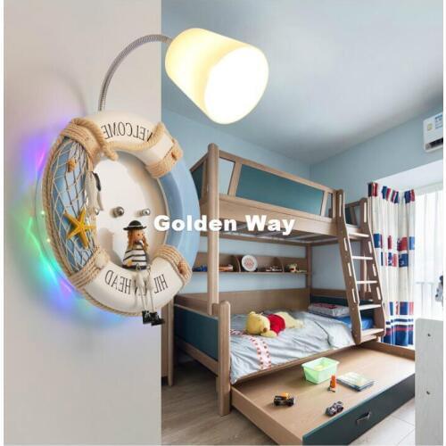 Modern Decora LED Creative Blue Rubber Children Room Lighting Wall Lamp Bedroom Wall Lamp Cartoon Childrens Wall Lamp Lighting