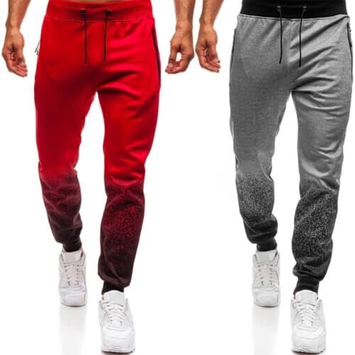 Sport pant Casual Men Gradient Color Drawstring Sports Joggering Pants Trousers Sweatpants