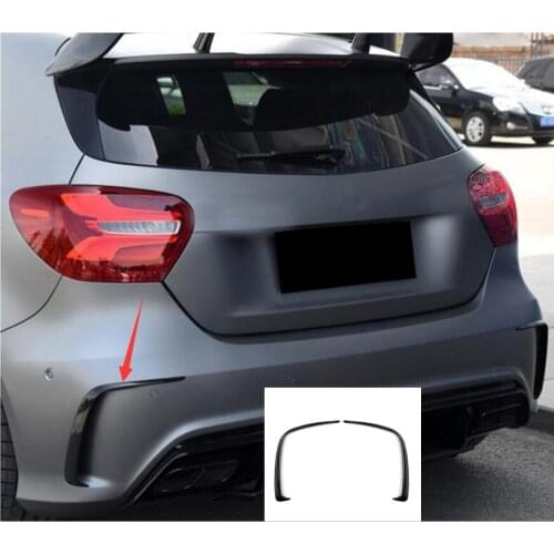 Car Styling For Benz W176 A200 A250 A45 AMG Hatchback Sport 2014-2018 Gloss Black Rear Bumper Lip Spoiler Canards Vents 2Pcs