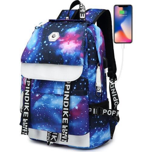 Women bag USB Charging Oxford Student School Bags for Teenagers Boy Girls Large Capacity Travel Backpack Men Bag gift Mochila