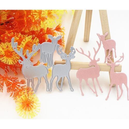 Christmas Elk Cutting Dies Scrapbooking Metal Cutting Pressing Stencils Craft Dies For DIY Decorations Embossing