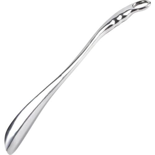Long Metal Shoe Horn Alloy Solid For Shoes Boots All Size Feet With Loop Handle 52x4.5cm