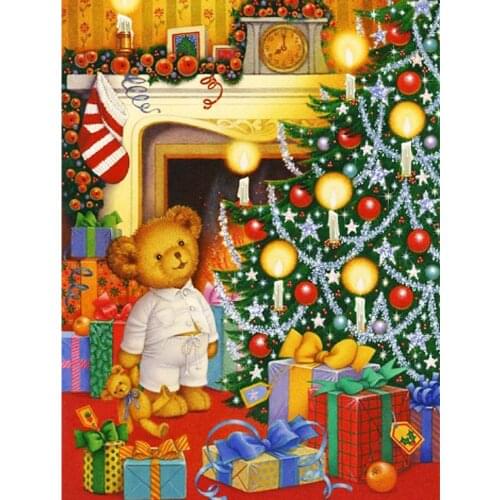 Wen Zuan Diamond Painting Christmas Gift Cross Stitch Diamond Embroidery Bear Full Square Drill Rhinestone 3D Diamond Mosaic Kit