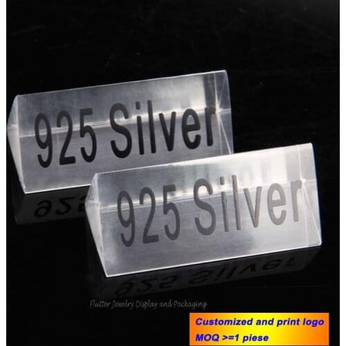 Clear Acrylic 925 Silver Tag Indicator Nameplate Jewelry Counter Guide Card Display Description Jewelry Store Accessories