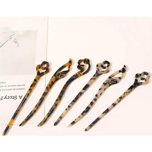 Vintage Hair Stick Hair Clips for Women Elegant Colorful Acetate Hair Clip Girls Hair Sticks Hair Accessories Hair Barrettes New