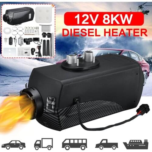 12V 8000W 8KW LCD Monitor Air Diesel Fuel Heater Car Heater With Silencer for RV Car Truck Motorhome Boat Bus Car Parking Heater