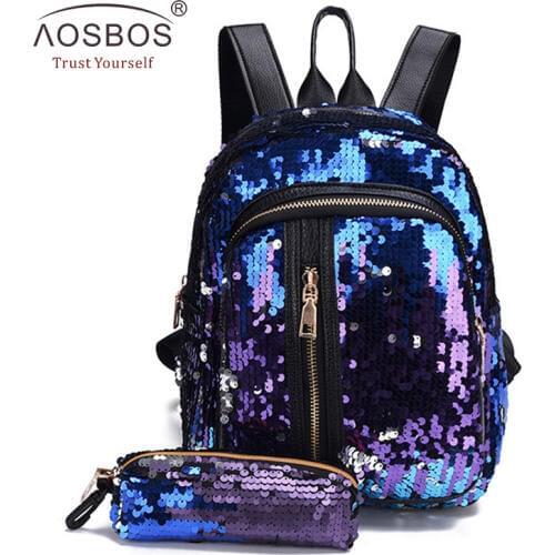 2pcs/set New Sequins Women Backpack for Teenage Girl Fashion Bling Rucksack Student School Bag with Pencil Case Clutch Mochilas