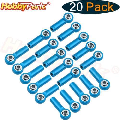 20pcs Universal Aluminum Metal Rod Ends Ball Joint CW & CCW for Traxxas Axial Redcat Racing RC Car Airplane