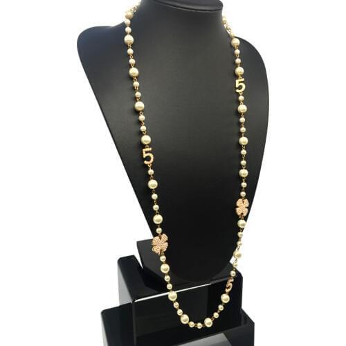 2017 CNANIYA Brand Jewelry Simulated Pearl Strand Long Necklace For Women Bijoux Femmes Collier Perles Collar Perlas/Bijouterie