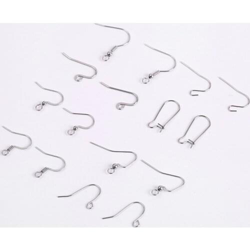 50Pcs/Lot Stainless Steel Earrings Earwire Clasps Accessories Hypoallergenic DIY Earring Hooks For Jewelry Making Supplies