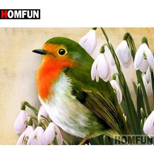 HOMFUN Full Square/Round Drill 5D DIY Diamond Painting "Birds and flowers" 3D Embroidery Cross Stitch 5D Home Decor A15948