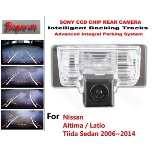 For Nissan Altima / Latio / Tiida Sedan 06~14 CCD Car Backup Parking Camera Intelligent Tracks Dynamic Guidance Rear View Camera