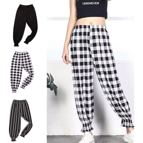 Women Summer Chiffon Pants Thin Comfort Casual Wear Mosquito Lantern Pants Ankle-Length Elastic Waist Trousers M XL