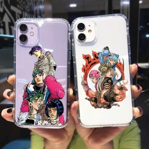 GYKZ JoJos Bizarre Adventure Anime Phone Case For iPhone 12 11 Pro XR X XS MAX SE20 7 8 6Plus Cartoon Clear Soft TPU Cover Coque