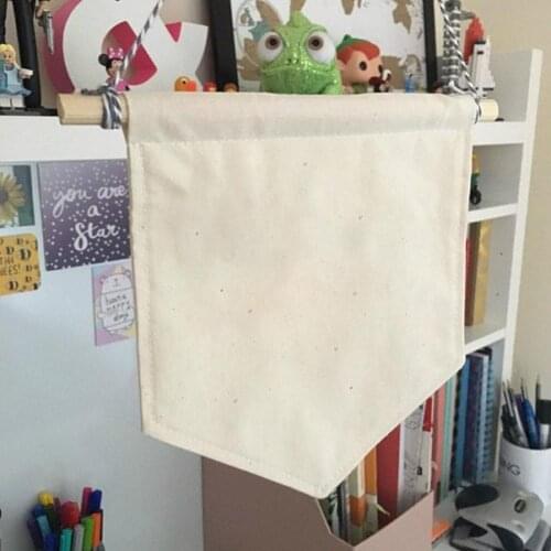 Dropshipping Nordic Blank Cotton Brooch Pin Badge Holder Hanging Wall Display Banner Flag