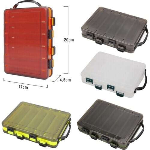 Reversible Lure Case Double Sided Plastic Bait Jig Storage Box High Strength Plastic Fishing Tackle Accessories Box