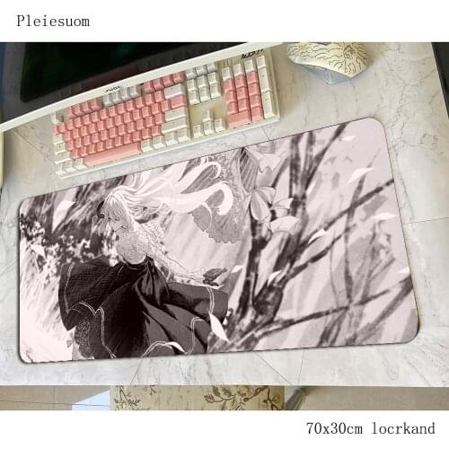 Violet evergarden mats 700x300x3mm hot sales gaming mouse pad big keyboard mousepad cute notebook gamer accessories padmouse mat