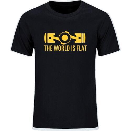 New Summer The World Is Flat Engine T Shirt Short Sleeve Custom T-shirts New Style Men O-neck Cotton T Shirts EU Size