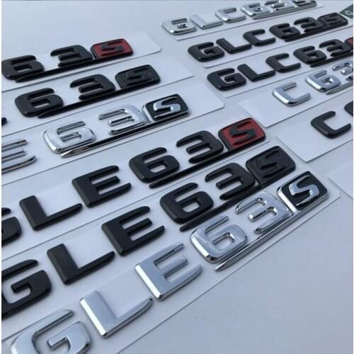Gloss Black Emblems for W204 W205 Coupe C63 W212 W213 E63 W222 S63 CLS63 GLC63 GLE63 4MATIC V8 BITURBO