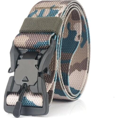 Camouflage Tactical Belt Quick Unlock Magnet Buckle Nylon Waistband Outdoor Climbing Hunting Sport Clothes Accessory Mens Belts