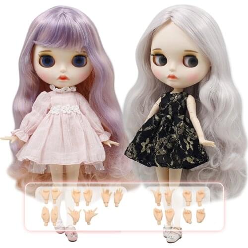 ICY DBS Blyth Doll 30cm white skin 1/6 JOINT body new matte face with eyebrows Lip gloss SD DIY toys gift