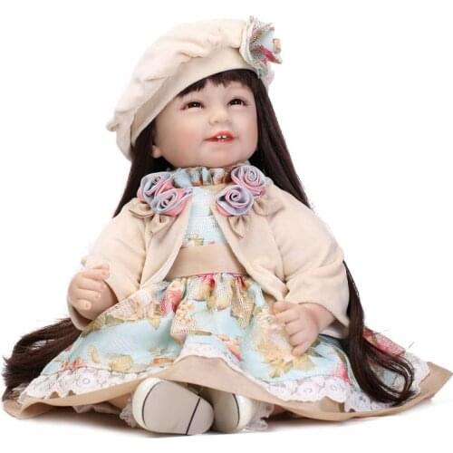 22 inch Reborn baby doll pretty girl reborn toddler lifelike children play house toys dress up dolls gift
