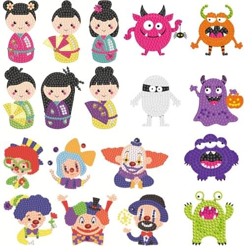Easy Diamond Painting Kits for Kids Cartoon Japanese Anime 5D Diamond Sticker Paint By Numbers DIY Arts Crafts for Children