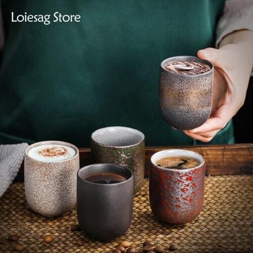 Loiesag 125ml Japanese Retro Stoneware Kung Fu Tea Set Tea Cup Set Espresso Coffee Cup Drinkware Water Cup Ceramic Household