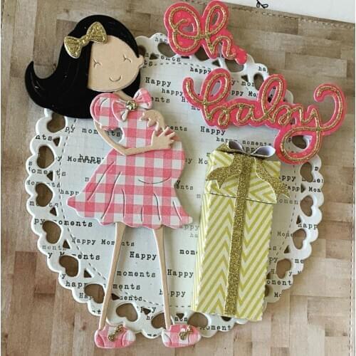 Metal Cutting Die Cut Mom Mother Pregnant woman Mum Doll Scrapbooking Album Paper Craft Handmade Card Template
